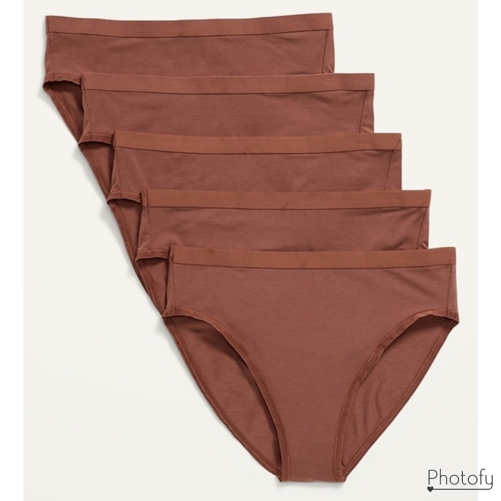 NWT Women's Old Navy High Waist Cotton & Soft Modal Bikini Panties - Brown